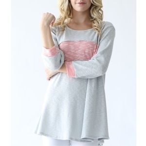 LAST ONE! Pink and gray top